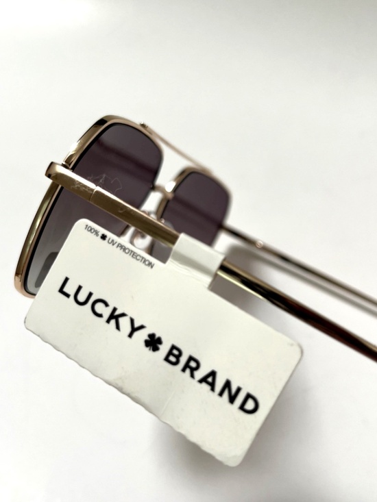 New LUCKY BRAND Double Bridge Aviator Sunglasses Metal Brown Lens main image 3